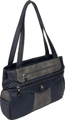 Produktbild von Damen Tasche Schultertasche Henkeltasche Handtasche Leder Optik BLAU (15169)