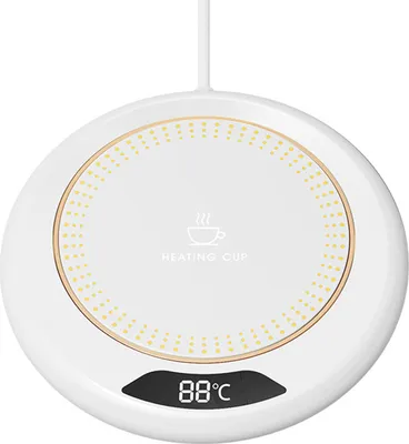 Produktbild von Tassenwärmer, elektrischer Kaffeetassen-Beheizter Untersetzer mit 3 Temperatureinstellungen, wasserdichtes USB-Plug-Play-Wassertassen-Heizkissen