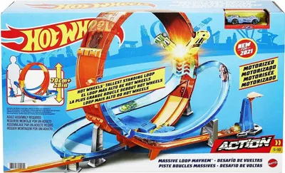 Produktbild von Mattel GTV14 - Hot Wheels - Action - Crash Trackset mit einem Fahrzeug, Riesen Looping