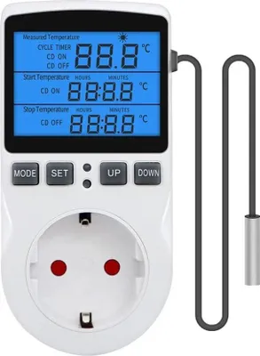 Produktbild von Temperaturregler Steckdose 230V mit Fühler Digital Thermostat Temperaturschalter
