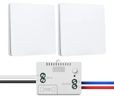 Funk-Lichtschalter-Set, 230 V, 1 Empfänger + 2 Schalter, IP67