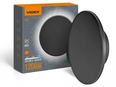 Immagine prodotto di Applique da esterno a LED nera da 12 W con luce regolabile (calda / fredda / neutra), 1200 lm, in plastica, dimensioni: 18x18x5 cm, IP65, Videx