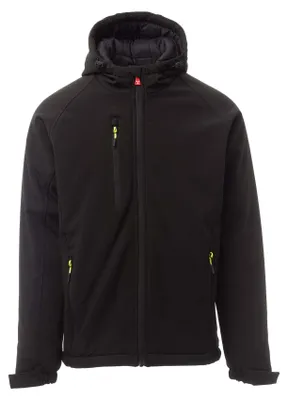 Produktbild von Mivaro Herren Winter Softshelljacke in Schwarz - Winterjacke mit fester Kapuze - wattierte Jacke wasserdicht und winddicht, Stehkragen, Regular Fit, Größen S bis 5XL