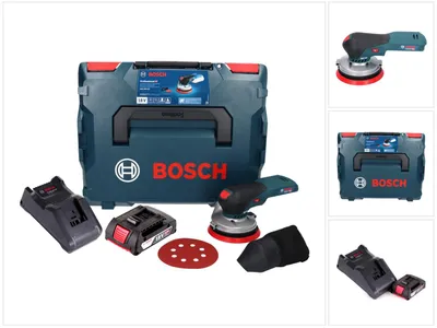 Obrázek produktu pro Bosch GEX 18V-125 Professional akumulátorová excentrická bruska 18 V 125 mm bezkartáčová + 1x akumulátor 2,0 Ah + nabíječka + L-BOXX