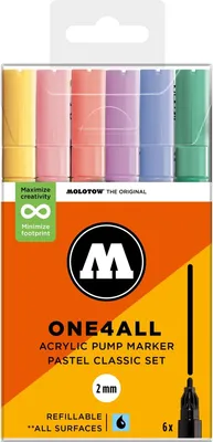 Obrázek produktu pro Akrylové fixy MOLOTOW One4All 127HS 2mm, 6ks Pastel Set A