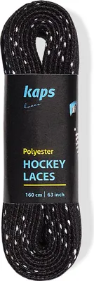 Produktbild von Strapazierfähige Polyester-Flachschnürsenkel für Eishockey-Schlittschuhe 274 cm - Schwarz/Weiß