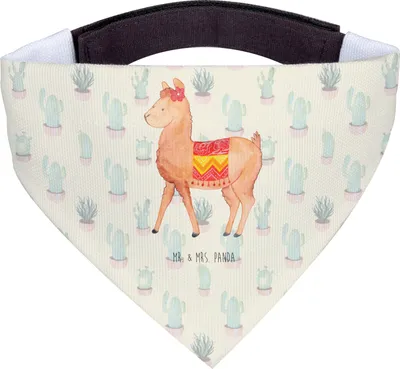 Produktbild von Mr. & Mrs. Panda Bandana Alpaka Stolz - Kaktus Grün - Geschenk, Lama, Halstuch Hund, Hundehalstuch, Hunde Hals Tuch, für