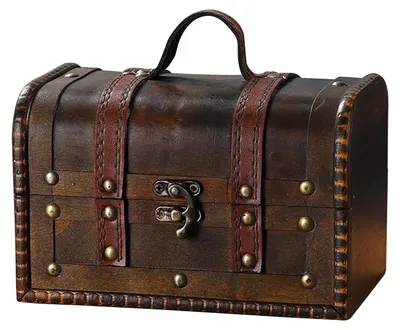 Obrázek produktu pro Dřevěná truhla šperkovnice - Dřevo - 19,2 x 12,7 x 12,4 cm - Se zámkem