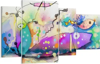 Produktbild von Bild auf Leinwand - Leinwandbild - Fisch Abstraktion - 120x70cm - Wand Bild - Wanddeko - Wandbilder - Leinwanddruck - Bilder - Kunstdruck - Wanddekoration - Leinwand bilder - Wandkunst - DL120x70-4096