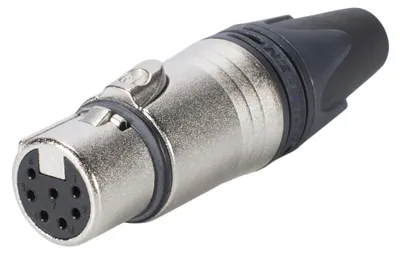 Produktbild von NEUTRIK® XLR, 7-pol , Metall-, Löttechnik-Kabelbuchse, versilberte(r) Kontakt(e), gerade, nickelfarben