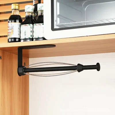 Produktbild von Küchenrollenhalter - Mit Dämpfungseffekt - Wandmontage ohne Bohren - Schwarz