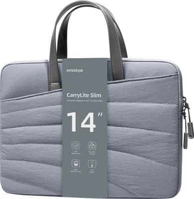 Immagine prodotto di Innostyle Borsa per computer portatile da donna 13 14 impermeabile Carrylite Slim Grigio