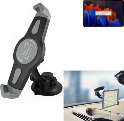 Produktbild von K-S-Trade Scheiben-Halterung für Tablets kompatibel mit Samsung Galaxy Tab S7 LTE KFZ Tablet Saugnapf Auto Halterung Windschutzscheibe Holder Halter