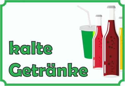 Produktbild von kalte Getränke Schild A6 Rückseite selbstklebend