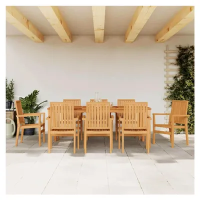 Produktbild von Gartenstühle 8 Stück. Stapelbar 56,5x57,5x91 cm Massivholz Teak, Terrassenstuhl für Garten, Pool, Terrasse, Esszimmer