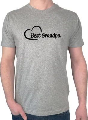 Produktbild von Huuraa Herren T-Shirt Best Grandpa Heart XXL Sport Grey Bio Baumwolle Fairtrade Herrenshirt Geschenkidee