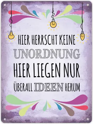 Produktbild von Metallschild XL mit Spruch: Hier herrscht keine Unordnung, ... Schild