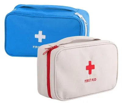 Immagine prodotto di Set da 2 kit di pronto soccorso, impermeabili, contenitori blu e bianchi