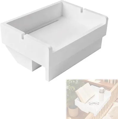 Produktbild von Famanu Nachttisch aus Bambus mit Kabelkanal - 32 x 23,5 cm