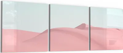 Produktbild von DEQORI Glasbild Echtglas 3x50x50 cm 'Rosige Stille' Wandbilder XXL groß