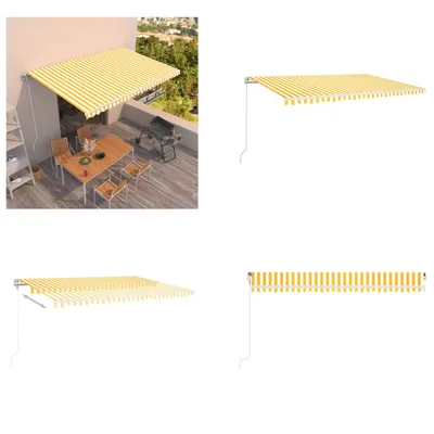 Produktbild von vidaXL Markise Automatisch Einziehbar 500x350 cm Gelb und Weiß - Markise - Markisen - Sonnendach - Sonnendächer