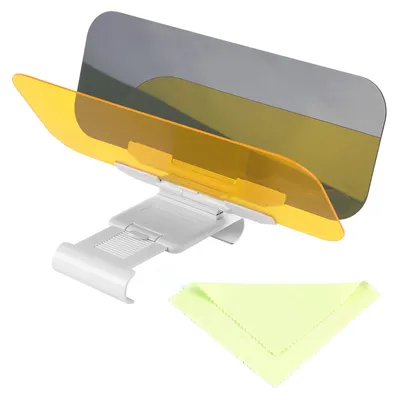 Zdjęcie produktu dla Lusterko przeciwsłoneczne - Zonneklep 2 w 1 - Przedłużka lusterka przeciwsłonecznego do samochodu, redukująca odblaski - Żółty + czarny - Pasuje do wszystkich samochodów - 32 x 16 cm