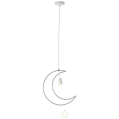 Immagine prodotto di Lampadario Brilliant Ezra E27 60 W bianco con motivo di luna e stelle