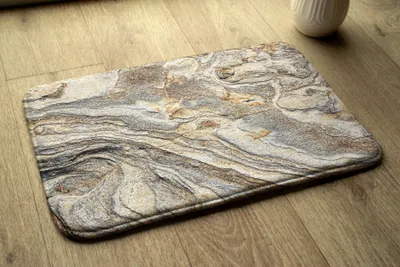 Produktbild von Badteppich Saugfähige - Badezimmer Teppich - Rutschfester Badvorleger Badematte - 75x45 cm - Marmor