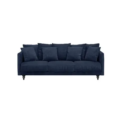 Produktbild von Festes gerades 4-Sitzer-Sofa - Blauer Stoff - Klassisch - 212 x 93 cm - CONSTANCE