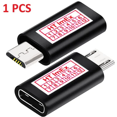 Produktbild von USB Micro STECKER auf USB-C BUCHSE Adapter wandelt um Micro USB zu USB Typ-C