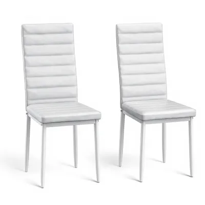 Produktbild von Bealife Esszimmerstühle 2er-Set  mit Kunstleder, Küchenstuhl mit hoher Rückenlehne, Polsterstuhl mit Ergonomisches Design, TB49  Weiß