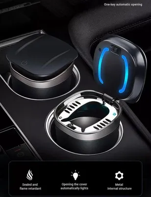 Produktbild von Automobilischer Müllbehälter mit Licht und Getränkehalterung