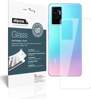 Produktbild von 2x Schutzfolie für Vivo V23e 5G Rückseite - Anti-Shock 9H Folie dipos Glass Kunststoffglas