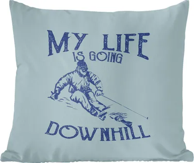 Produktbild von MuchoWow® Zierkissen Sofakissen Wohnzimmer Dekokissen 40x40 cm Ski - Jahrgang - Schnee - Foto Kissen - Schlafzimmer Dekoration
