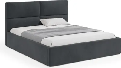 Produktbild von FEDVE Polsterbett Doppelbett Stove Bett Bettkasten Schlafzimmer 180x200 cm Dunkelgrau (Matt Velvet 97)