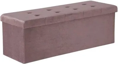 Image de Banc - Velours rose - Banc avec rangement - Pouf - Banc - Banc à chaussures - Banc de rangement - Salon, couloir, chambre