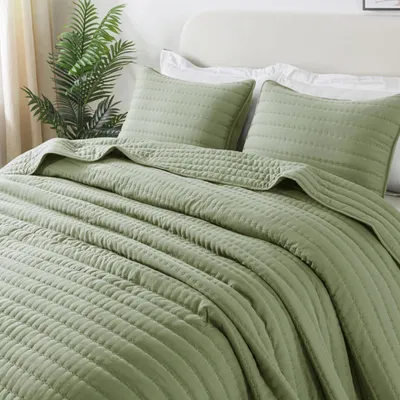 Productafbeelding van Omgoods - Zomerdekbed voor Tweepersoonsbed 300 x 270 cm in Saliegroen