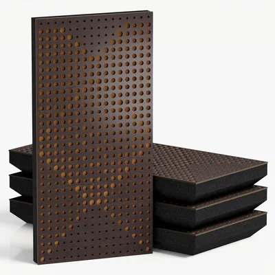 Productafbeelding van Set van 10 smalle akoestische panelen WILDS-F, 50x25x5 cm, wenge/goud