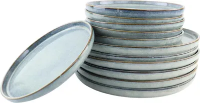 Produktbild von OTIX Serviesset 12-teilig Bordenset 6 Personen Frühstücksteller Essteller Grau Steingut BEECH