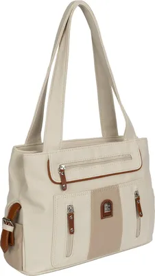 Produktbild von Damen Tasche Schultertasche Shopper Henkeltasche Handtasche Leder Optik BEIGE-TAN (15107)