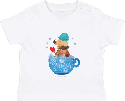 Produktbild von Mr. & Mrs. Panda  T-Shirt Nachtfalter Schaumbad 6. - 12. Monat - Weiß - Geschenk, Badezimmer, Kinder Oberteil, Lustige Sprüche, Babyshirt, WC, Baby Baumwollshirt