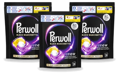Produktbild von 3 x Perwoll Wasmischkapseln für dunkle Wäsche - Vorteilspackung - 3 Stücke