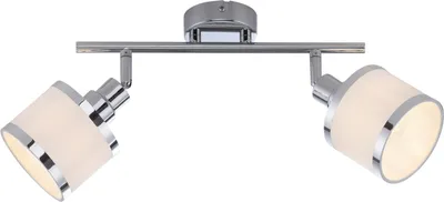 Produktbild von LED-Deckenleuchte - Chromfarben - Weiß - B 47 cm - Metall - Stoff- 2-flammig