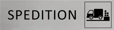Produktbild von CombiCraft Aluminium Türschild Spedition 165x45mm mit 3M-Tape zur Befestigung, einfache Kennzeichnung von Räumen und Bereichen