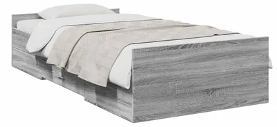 Immagine prodotto di Struttura letto con contenitore, grigio Sonoma, 80 x 200 cm, materiale derivato dal legno
