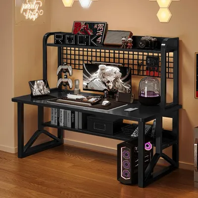 Produktbild von Tisch, Computertisch, Schreibtisch mit Regal, integrierter Bücherregal-Computertisch, Gaming-Tisch, 120×60×128 cm 【FY-9963】