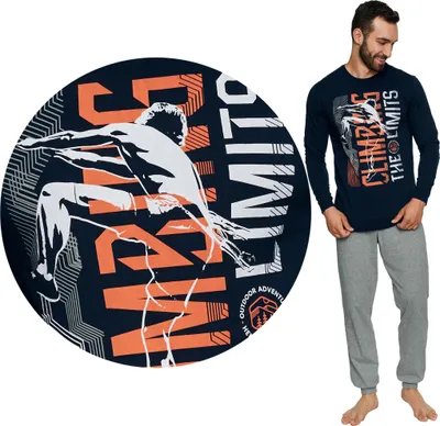 Produktbild von Henderson Herren Schlafanzug Langarm + Pyjamahose 40023-59X BLOCK, Farbe: Schwarz/Grau, Große: XL
