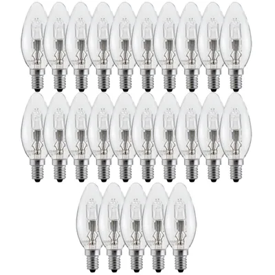 Produktbild von 25 x Spectrum Halogen Leuchtmittel Kerzen 28W fast 40W E14 klar warmweiß 2700K dimmbar 2000h