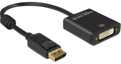 Produktbild von Delock - DisplayPort-Adapter - DisplayPort (M) zu DVI-I (W) - 20 cm - aktiv - Schwarz