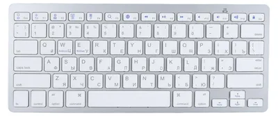 Image de Clavier BT ultrafin, sans fil, résistant aux éclaboussures, clavier bilingue pour PC, ordinateur, argent, russe